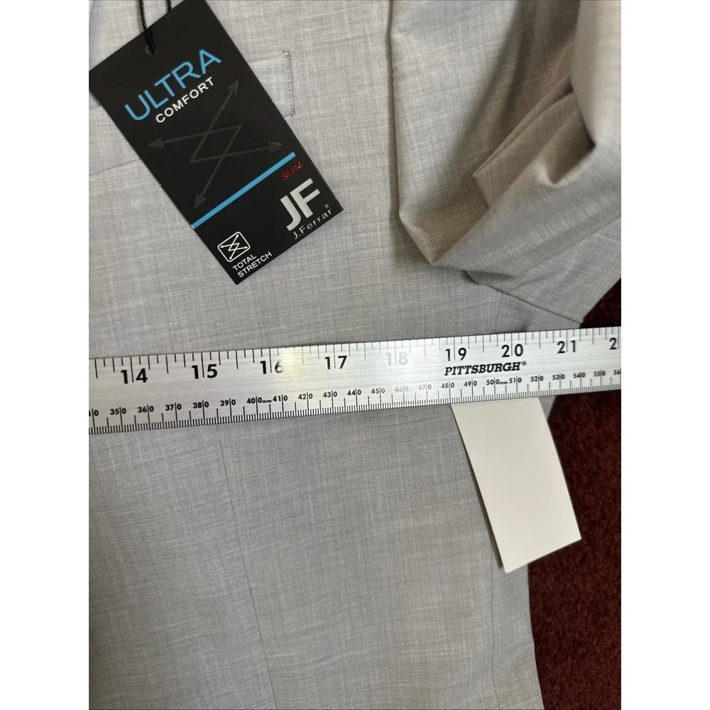 J. Ferrar Single Breasted SlimFit Ultra Comfort Stretch Cool Gray Blazer 42R NWT